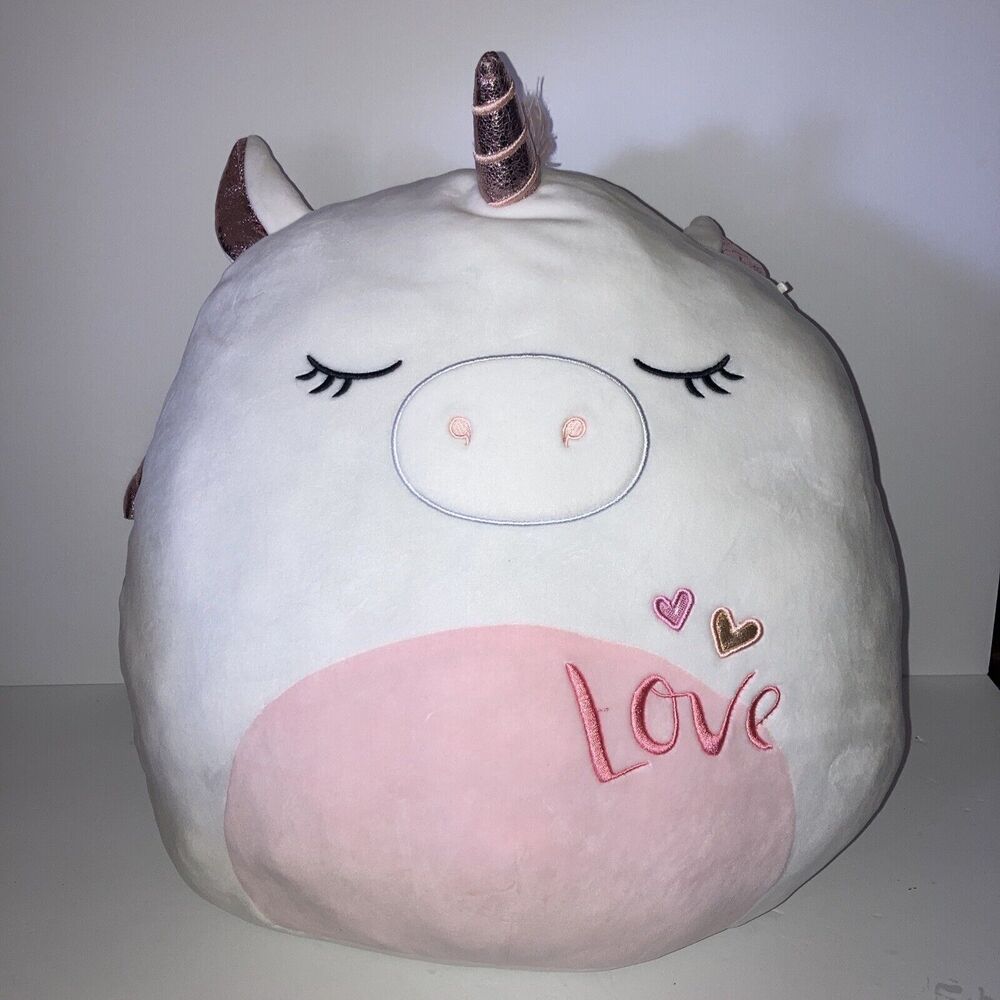 16" Squishmallow Raquel White Unicorn Pegacorn Stuffed Plush
